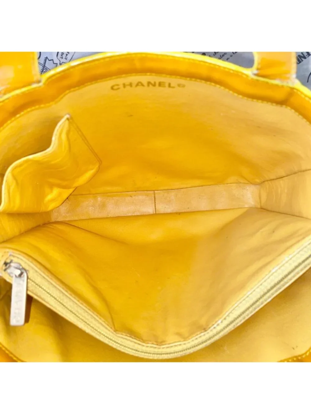 Chanel Tote Vintage Enamel Yellow